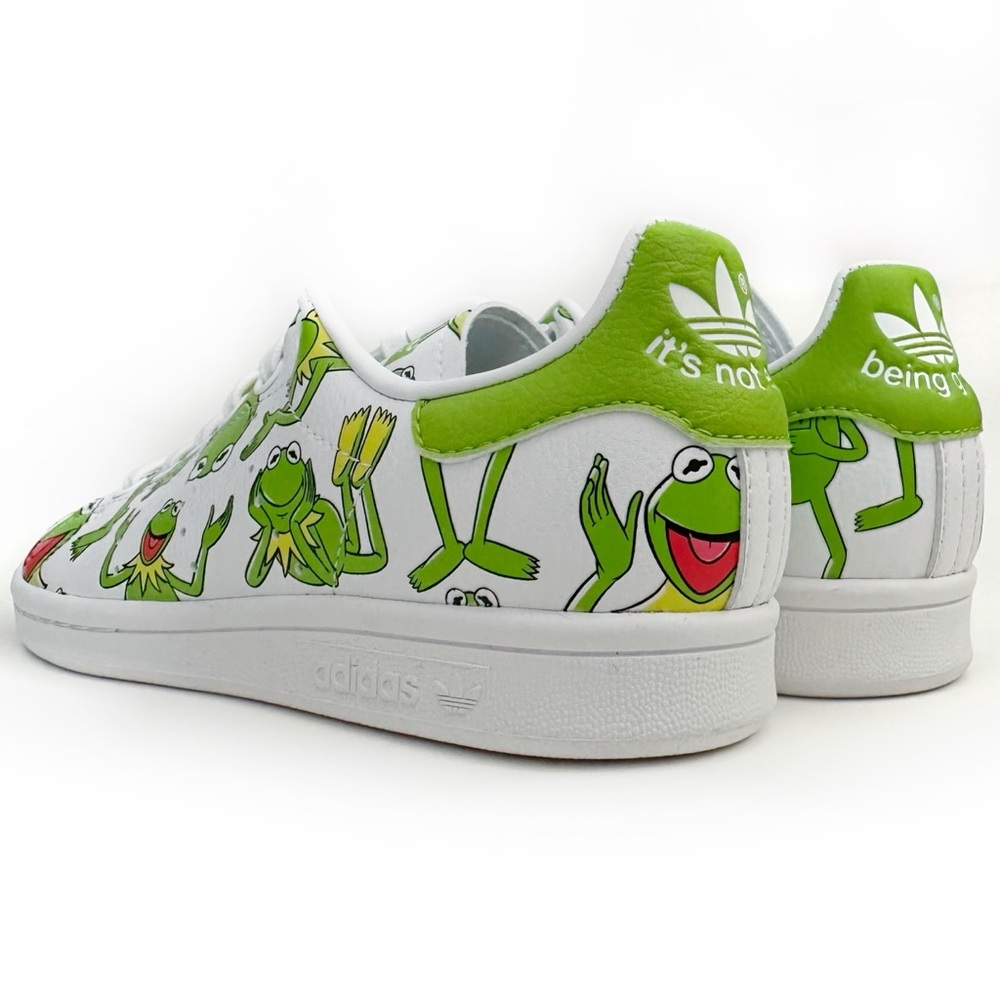 Adidas Stan Smith Disney Muppets Kermit the Frog Sneaker Kids Size 3.5 Shoes - Picture 3 of 11